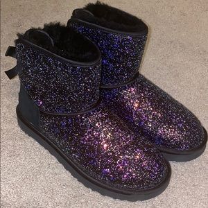 Sequined Black Ugg Boots